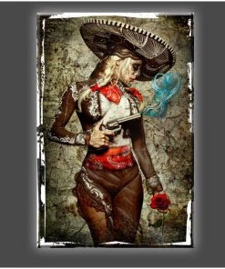 Daveed Benito Daveed Benito - Glamour Models "El Mariachi Muerto Amore" Stretched Canvas Print (Various Sizes)