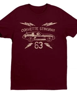 "Corvette 63 Lightning Bolts" T-Shirt G-GM-303-TEE-MAR