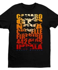 "Stacked Muscle Cars" T-Shirt G-GM-368-TEE-BLK