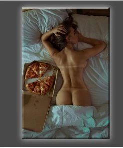 Daveed Benito Daveed Benito - Glamour Models "Pizza Party" Stretched Canvas Print (Various Sizes)