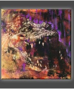 Stephen Fishwick "Croc" Stretched Canvas Print (Various Sizes) Stephen Fishwick - For Life