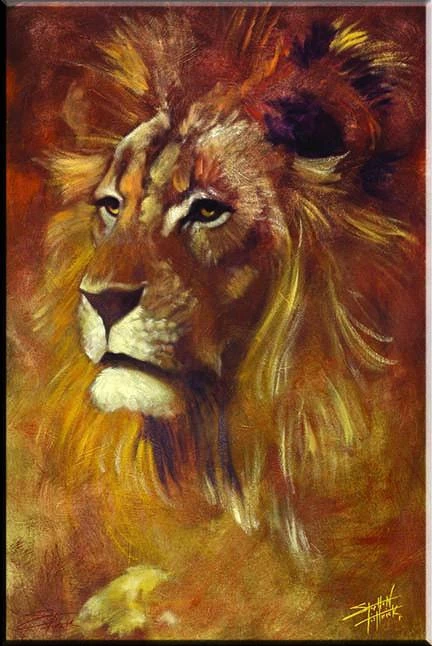Stephen Fishwick "Lion" Stretched Canvas Print (Various Sizes) Stephen Fishwick - For Life