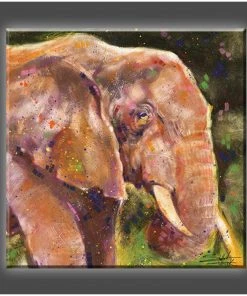Stephen Fishwick Stephen Fishwick - For Life "Elephant" Stretched Canvas Print (Various Sizes)