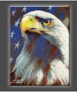 Stephen Fishwick Stephen Fishwick - For Life "America" Stretched Canvas Print (Various Sizes)