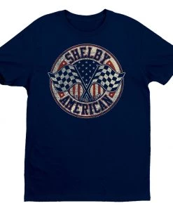 Get Down Art SHELBY American Crossed Flags T-Shirt 728 Navy