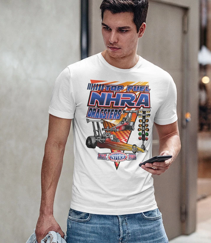 Get Down Art NHRA Double Dragsters T-Shirt 678 White 2 Get Down Art NHRA Double Dragsters T-Shirt 678 White