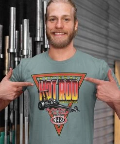 Get Down Art NHRA Hot Rod Triangle T-Shirt 683 Sea Foam